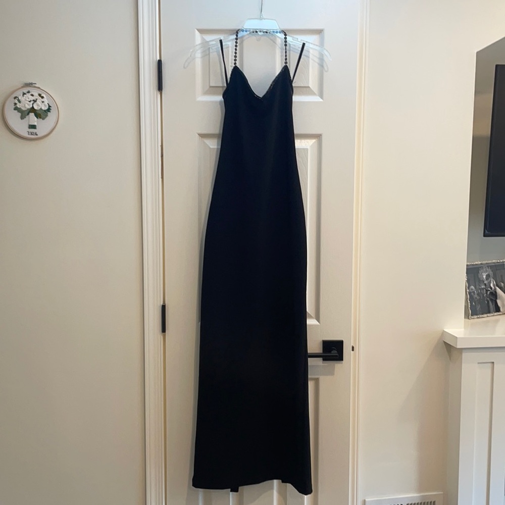 Adriana Papell Black Halter Gown Size 4